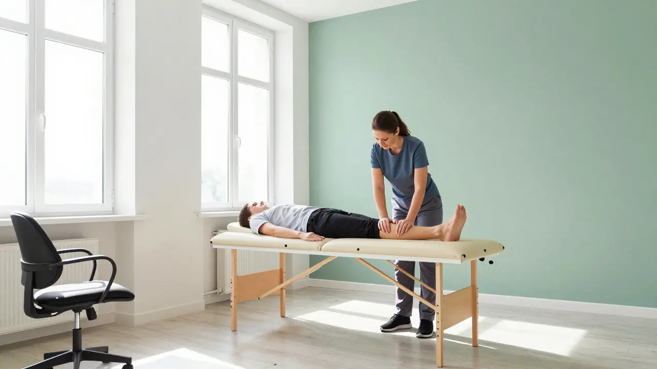 Diagnostika délky nohou v klidné fyzioterapeutické ordinaci