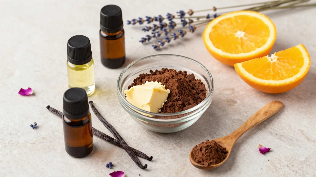 Přírodní ingredience pro domácí čokoládovou péči o pleť